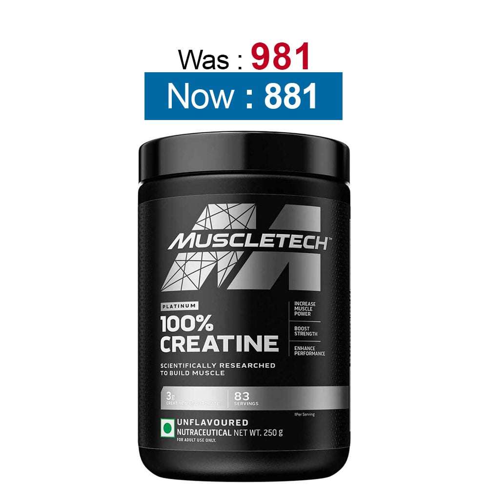 MuscleTech Platinum 100% Creatine,  Unflavoured  0.55 lb 