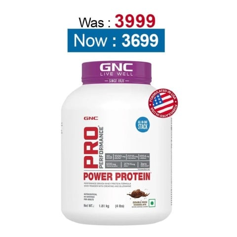 GNC Pro Performance Power Protein,  4 lb  Double Rich Chocolate 