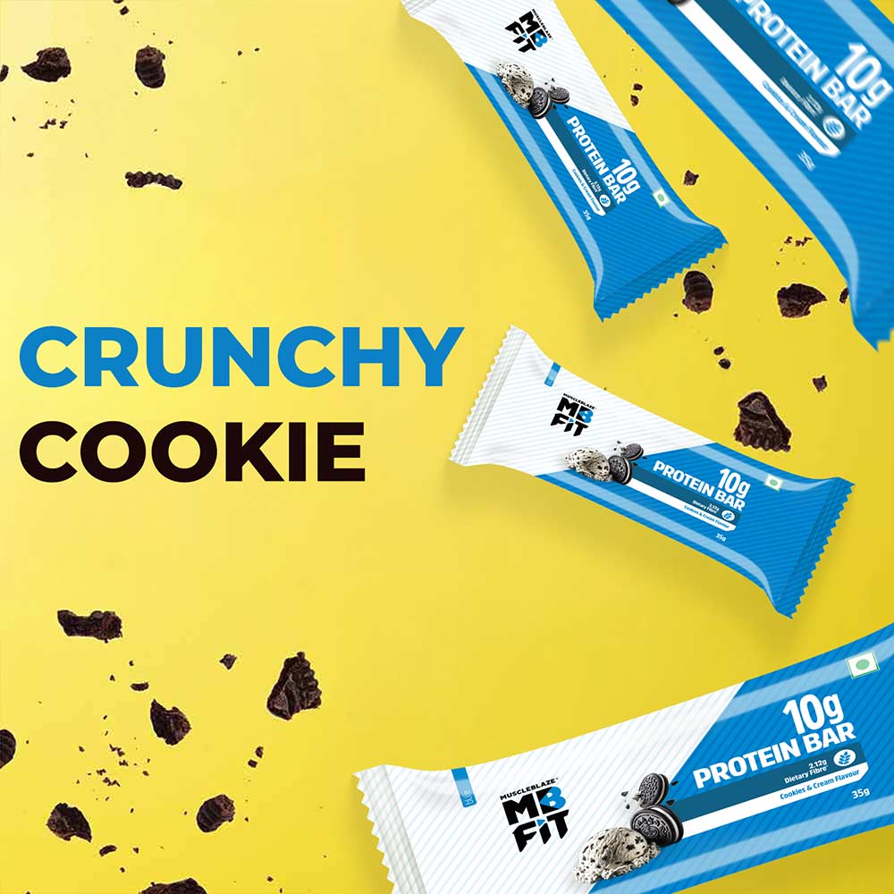 1 - MuscleBlaze Protein Bar (10 gm Protein),  6 bar(s)  Cookies & Cream