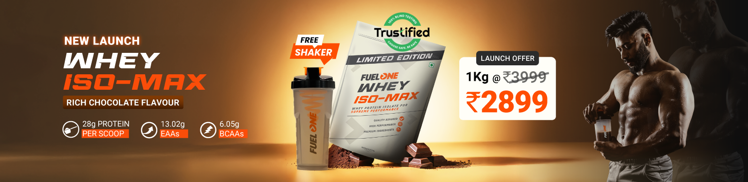 Fuel One Whey Iso-Max, 1 kg (2.2 lb), Rich Chocolate | Launch - 2899 with Free Shaker