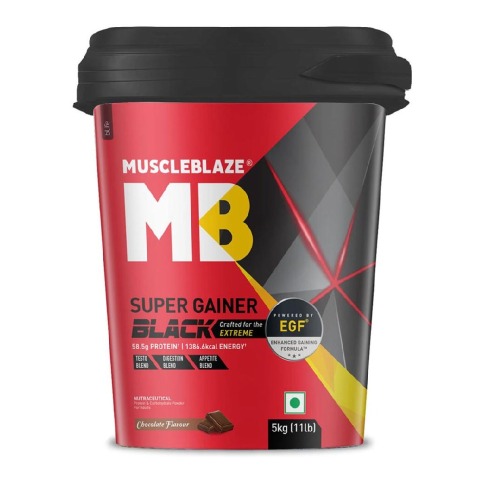 1 - MuscleBlaze Super Gainer Black,  11 lb  Chocolate 