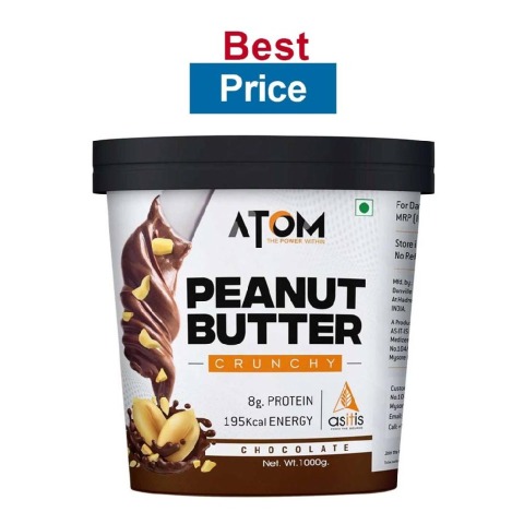 AS-IT-IS Nutrition ATOM Peanut Butter Crunchy,  1 kg  Chocolate 