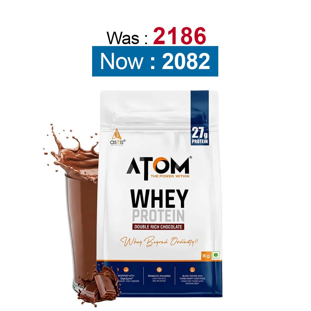AS-IT-IS Nutrition ATOM Whey Protein with Enzymes,  2.2 lb  Double Rich Chocolate 