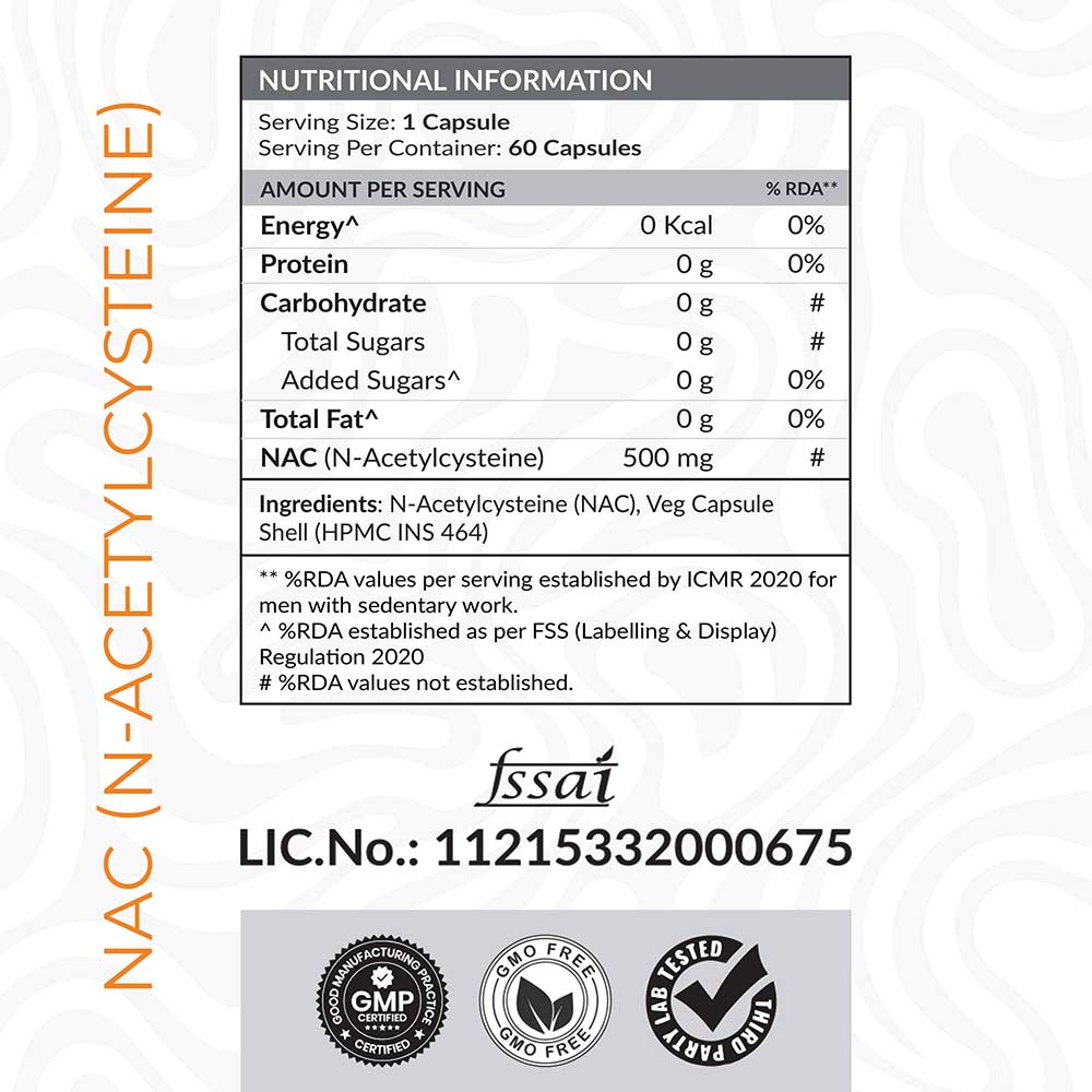6 - AS-IT-IS Nutrition ATOM NAC (N-Acetylcysteine) 500mg,  60 veggie capsule(s) 