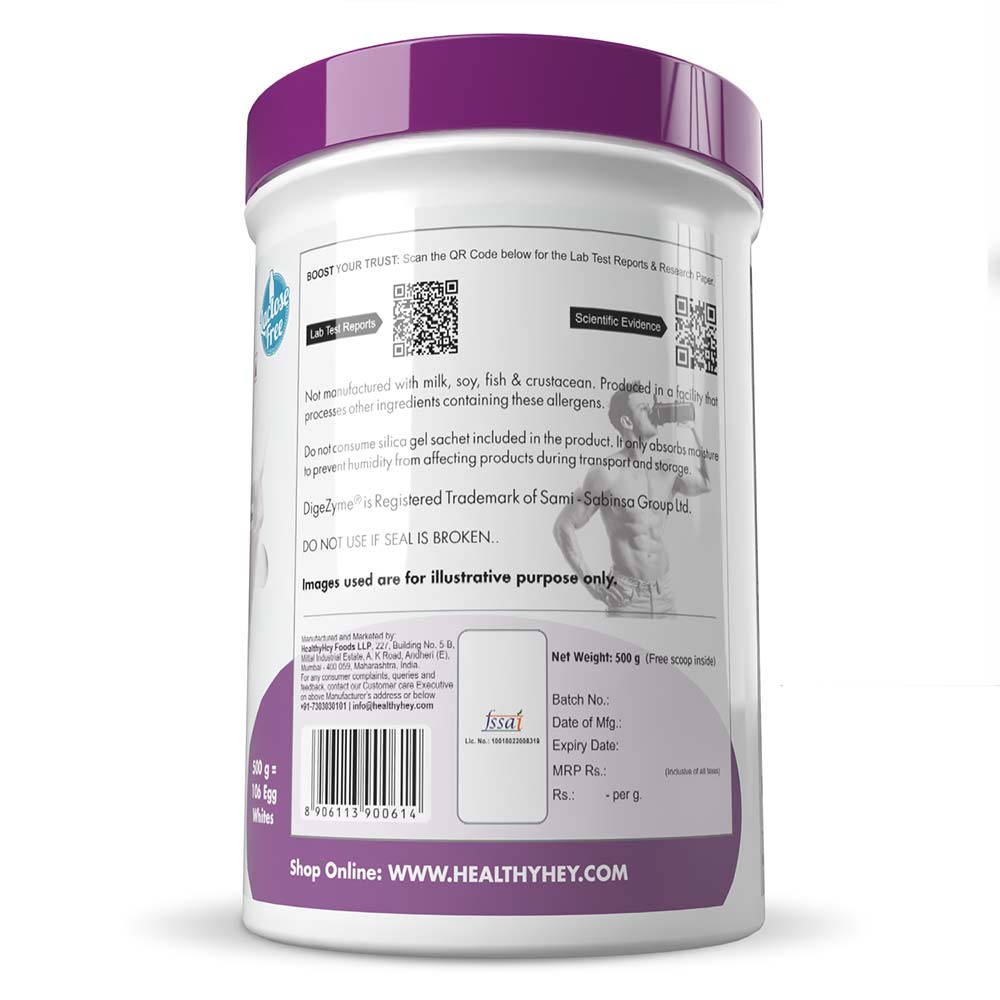2 - HealthyHey Nutrition Egg White Protein Powder,  Unflavoured  1.1 lb 