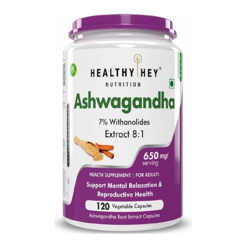1 - HealthyHey Nutrition Ashwagandha Root Extract,  120 capsules 