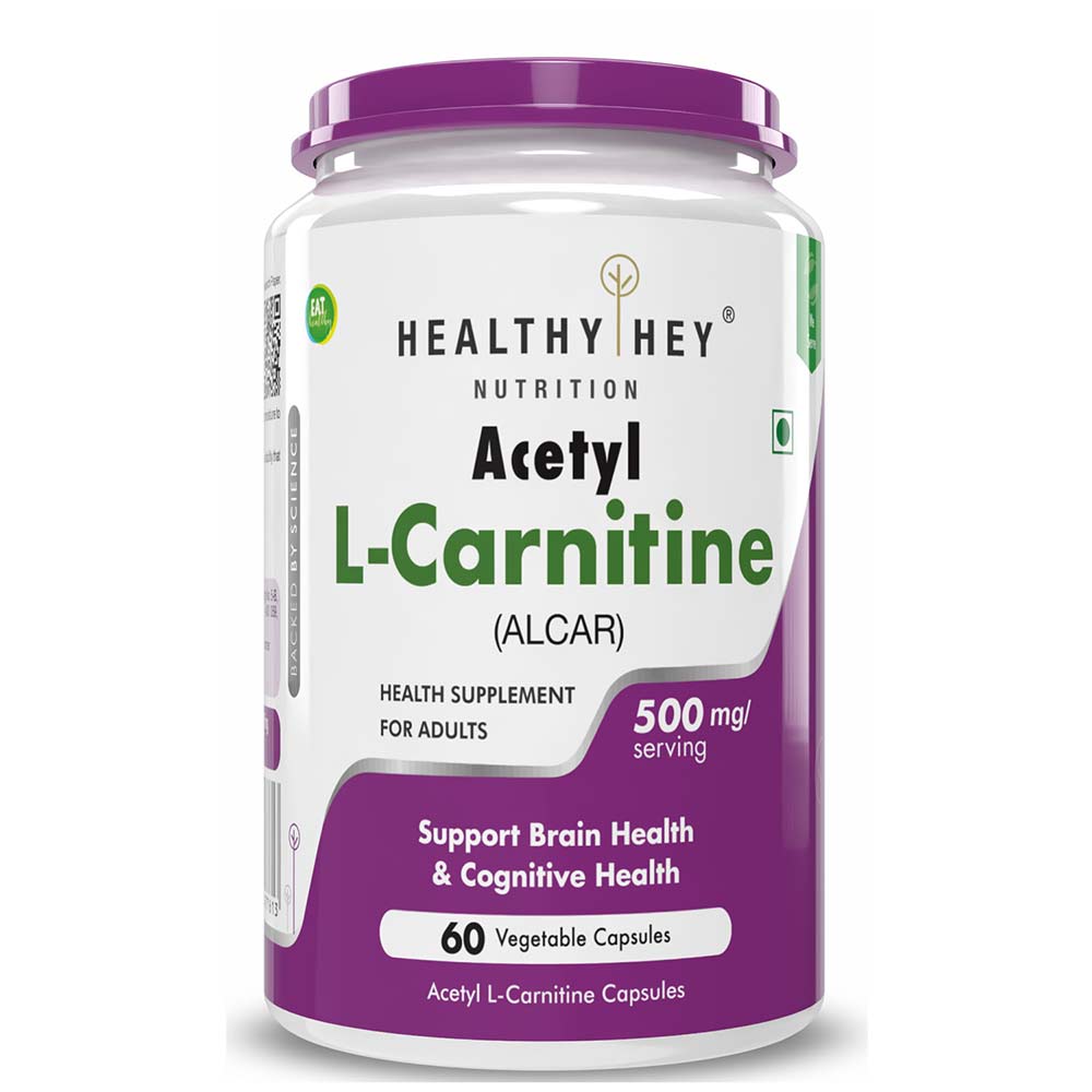 1 - HealthyHey Nutrition Acetyl L-Carnitine (ALCAR),  60 capsules  Unflavoured 