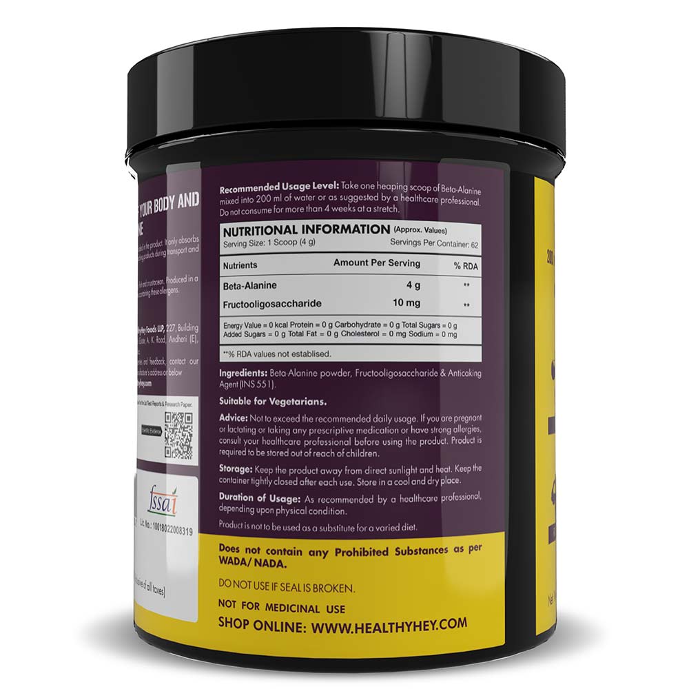 2 - HealthyHey Sports Beta Alanine Powder,  Unflavoured  0.55 lb 