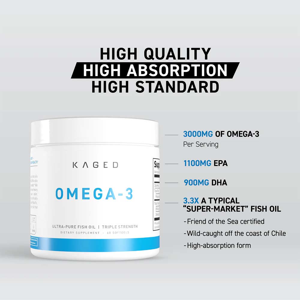 6 - Kaged Muscle Omega-3,  60 softgels 