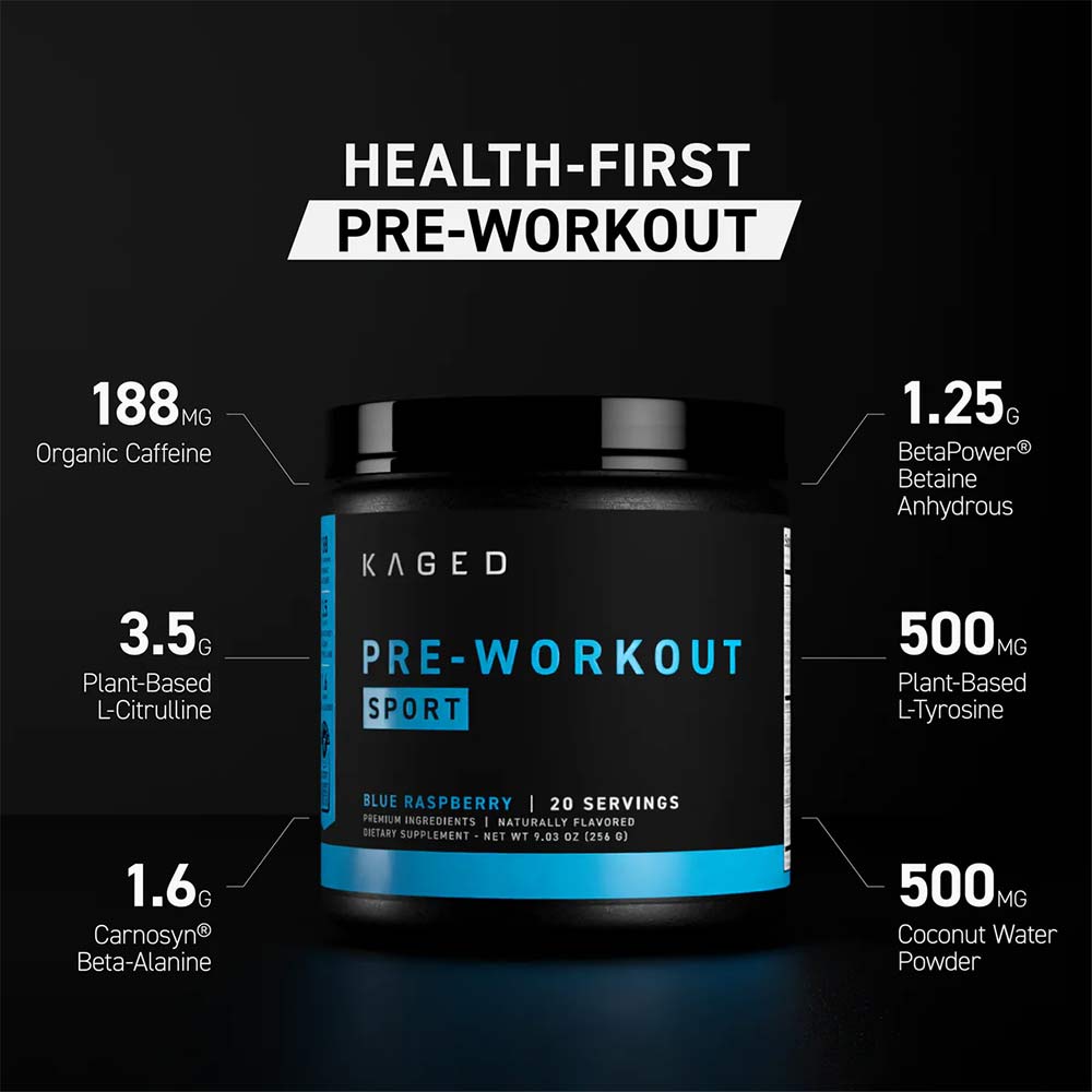 4 - Kaged Muscle Pre-Kaged Sport,  0.57 lb  Blue Raspberry 