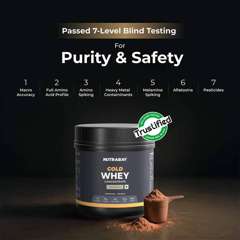 4 - Nutrabay Gold Concentrate Whey Protein,  1.1 lb  Cafe Mocha 