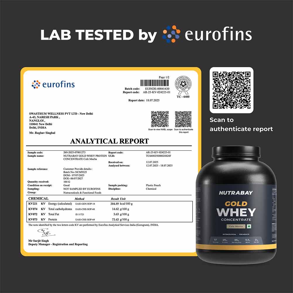 5 - Nutrabay Gold Concentrate Whey Protein,  4.4 lb  Cafe Mocha 