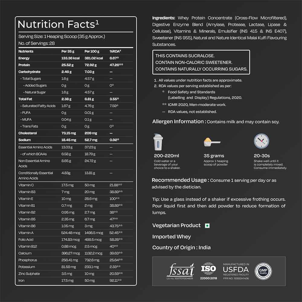 6 - Nutrabay Gold Concentrate Whey Protein,  2.2 lb  Malai Kulfi 