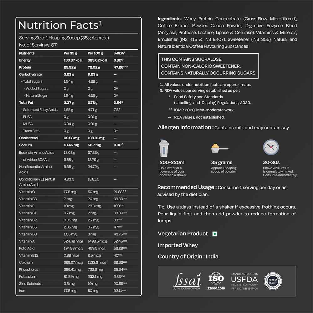 6 - Nutrabay Gold Concentrate Whey Protein,  4.4 lb  Cold Coffee 