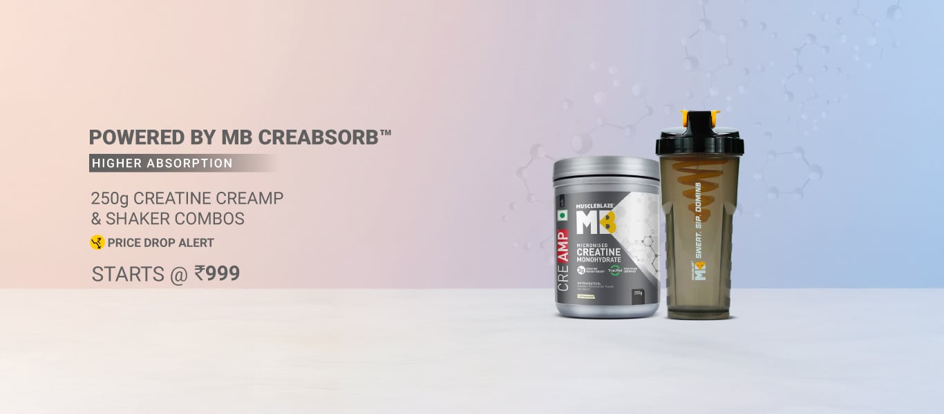 250g Creatine Monohydrate CreAMP & Shaker combos - Starts @ Rs. 999