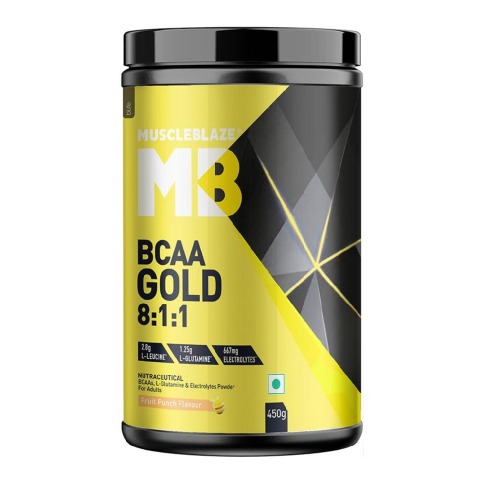 3 - MuscleBlaze BCAA Gold 8:1:1, 0.99 lb 30 Servings Fruit Punch