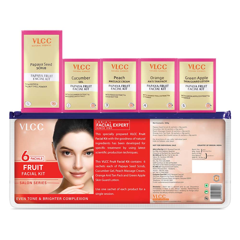 2 - VLCC Fruit Facial Kit,  300 g  for All Skin Types (Papaya) 