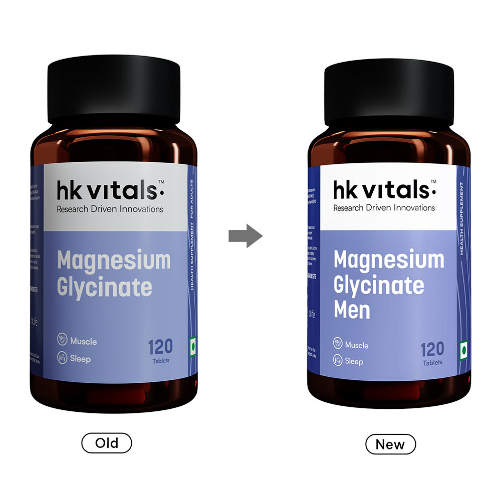 1 - HealthKart HK Vitals Magnesium Glycinate,  Unflavoured - Men  120 tablet(s)