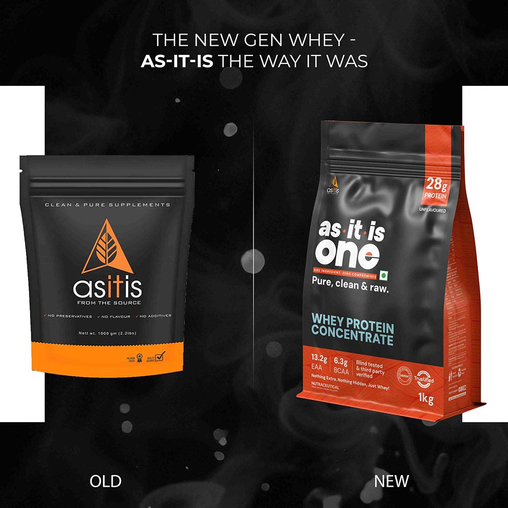 3 - AS-IT-IS Nutrition Whey Protein Concentrate 80%,  2.2 lb  Unflavoured 
