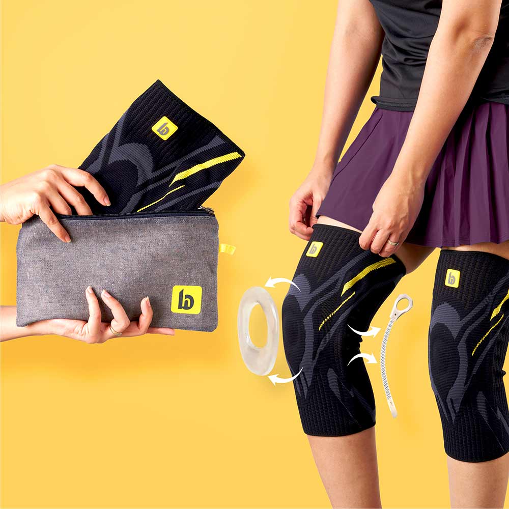 1 - betterhood Premium Knee Sleeve with with Gel Pad & Side Stabilizers,  Black (Pack of 2)  XL 