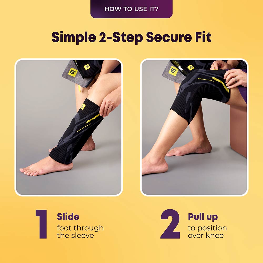 4 - betterhood Premium Knee Sleeve with with Gel Pad & Side Stabilizers,  Black  Large 