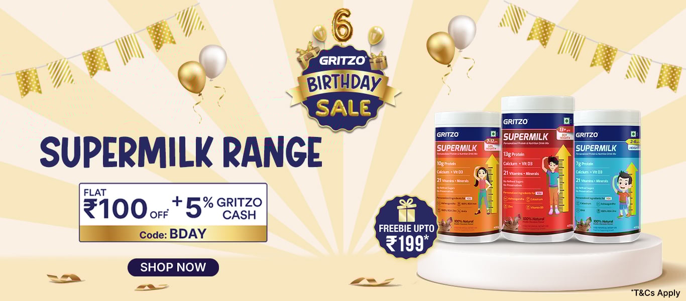 Flat Rs. 100 Off + Freebies on Supermilk Range