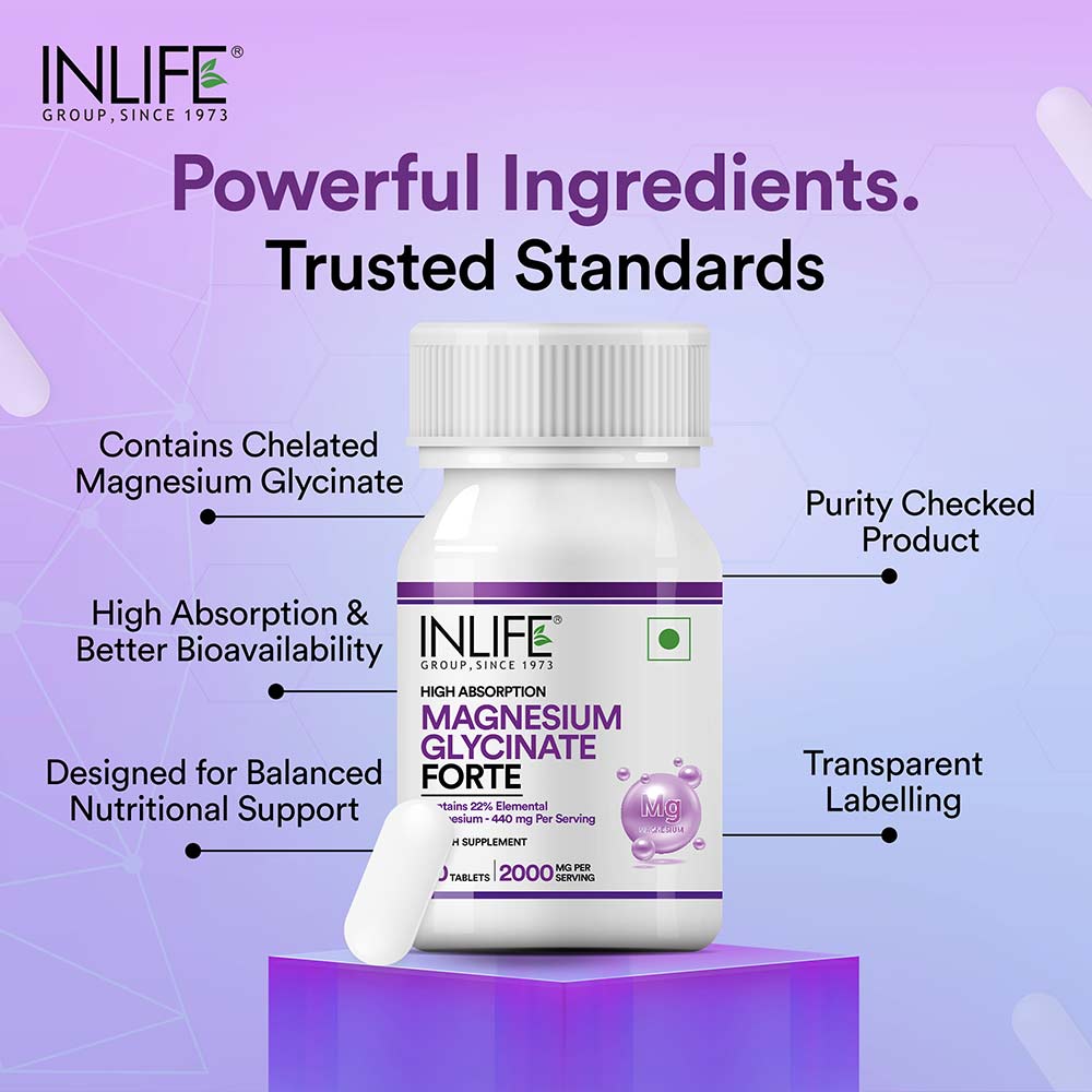 7 - INLIFE Magnesium Glycinate Forte,  Unflavoured  60 tablet(s) 