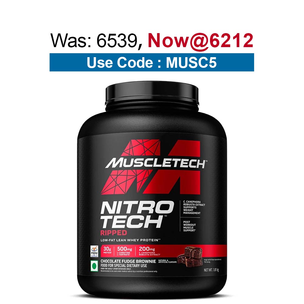MuscleTech Performance Series NitroTech Ripped,  4 lb  Chocolate Fudge Brownie - India 