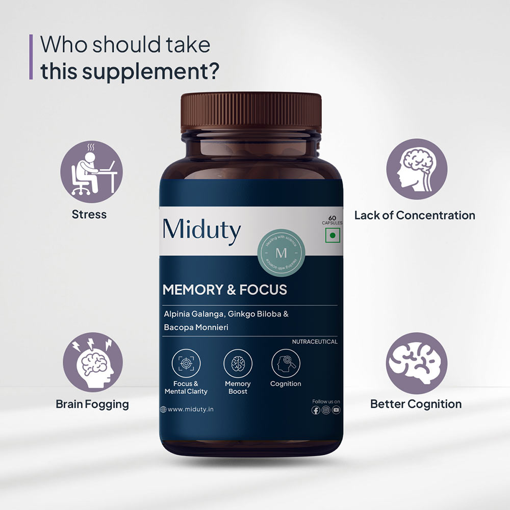 3 - Miduty Memory & Focus,  60 capsules 