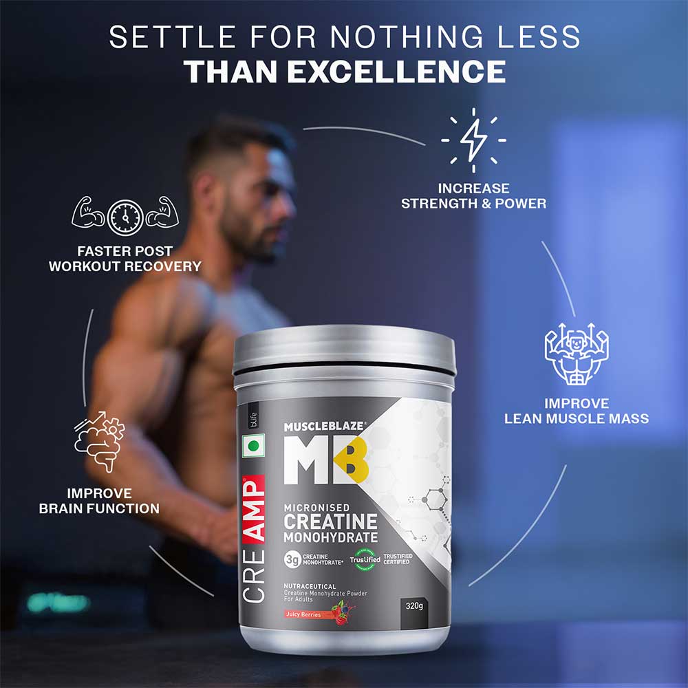 1 - MuscleBlaze Creatine Monohydrate CreAMP,  Juicy Berries  0.71 lb