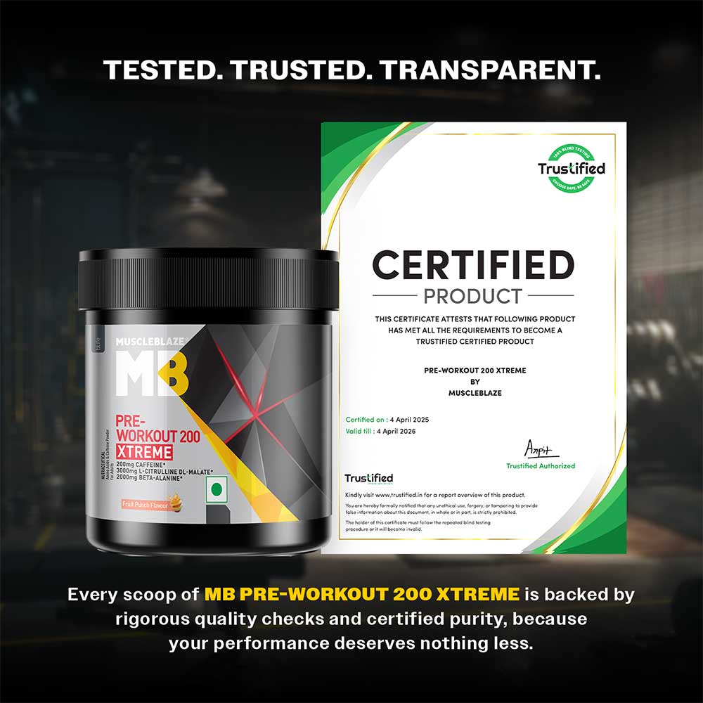 1 - MuscleBlaze PRE Workout 200 Xtreme,  0.22 lb  Fruit Punch