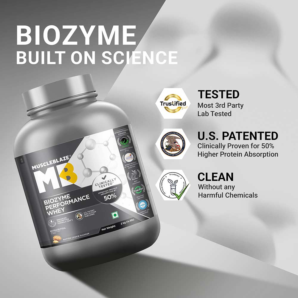 4 - MuscleBlaze Biozyme Performance Whey,  4.4 lb  Butter Cookie