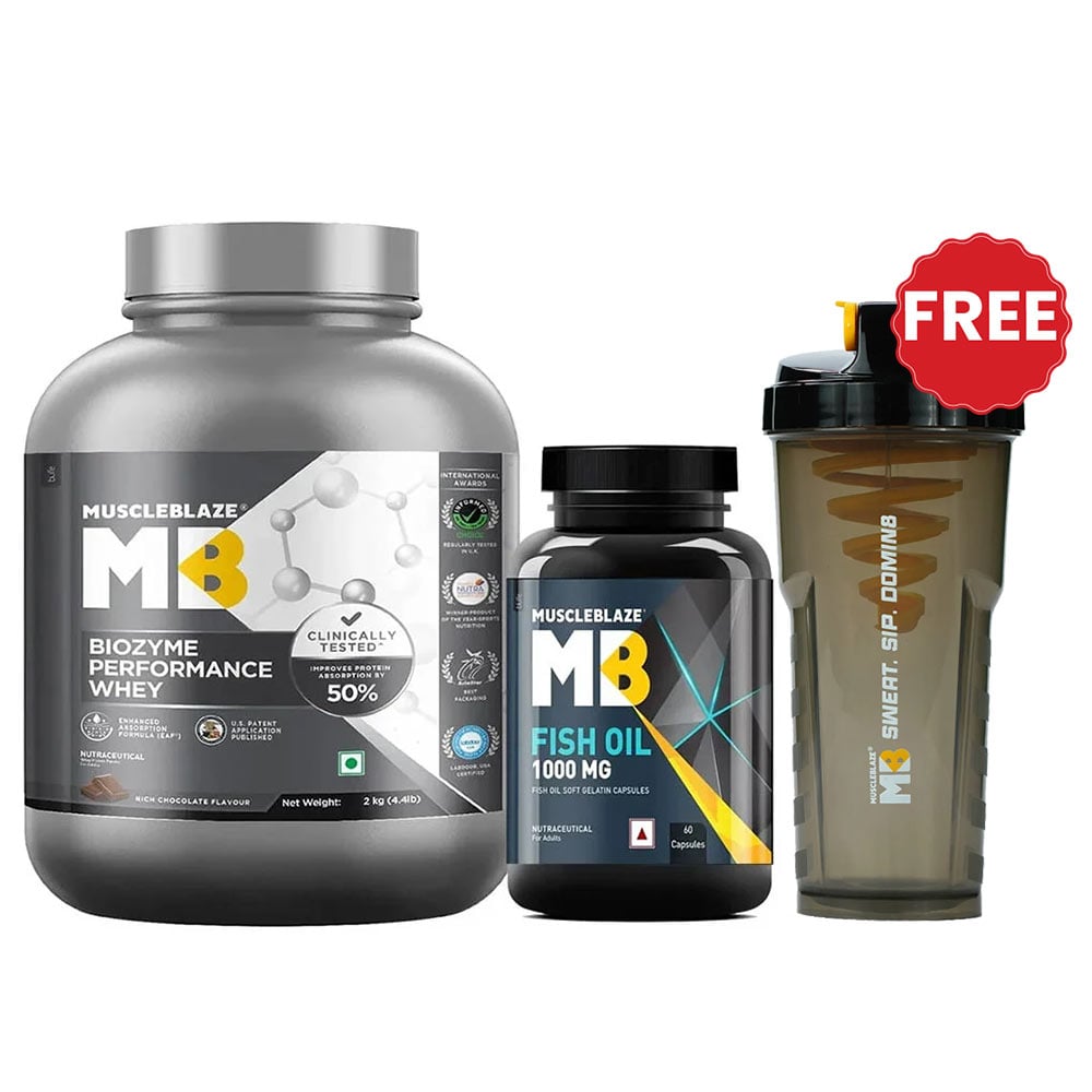 MuscleBlaze Biozyme Performance Whey 2 kg & Fish Oil 60 Caps Combo-image-43