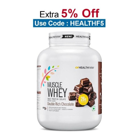 Healthfarm Muscle Whey,  4.4 lb  Double Rich Chocolate 