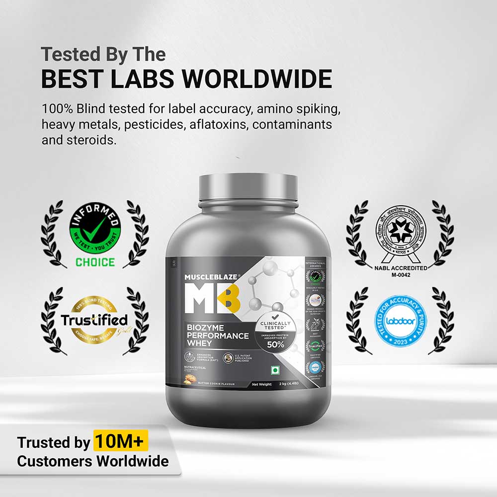 5 - MuscleBlaze Biozyme Performance Whey,  4.4 lb  Butter Cookie