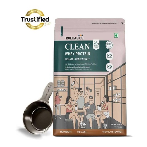 TrueBasics Clean Whey Protein (Isolate + Concentrate),  2.2 lb  Chocolate 