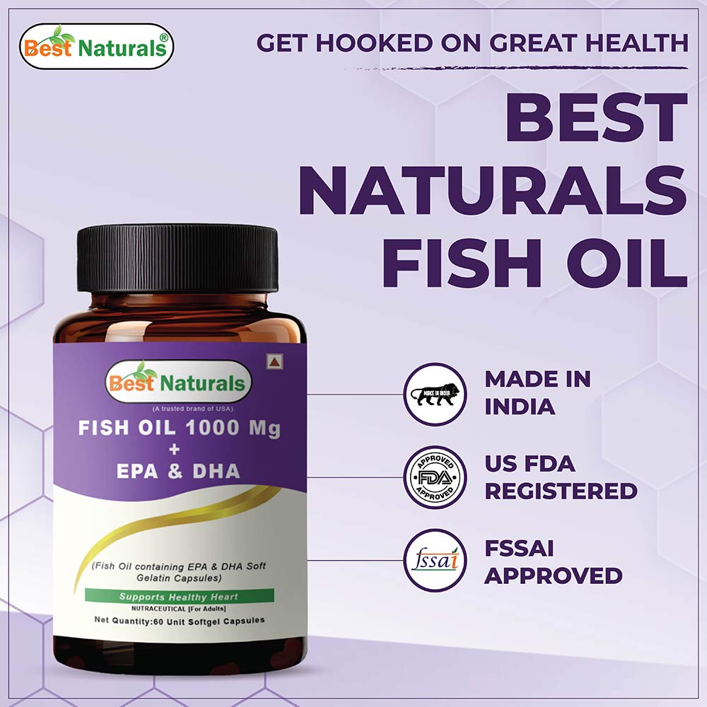 3 - Best Naturals Fish Oil 1000 Mg + EPA & DHA,  60 softgels 