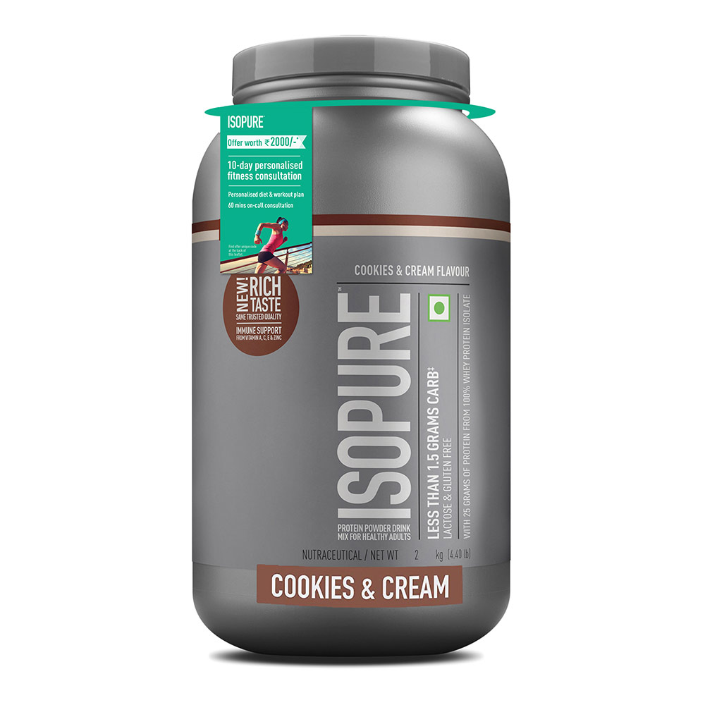 1 - Isopure 100% Whey Protein Isolate,  4.4 lb  Low Carb - Cookies & Cream 