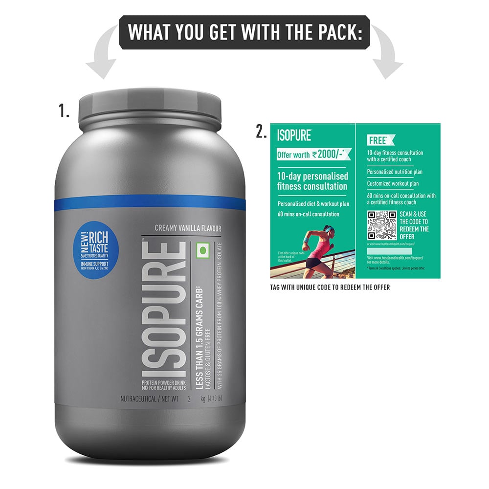 10 - Isopure 100% Whey Protein Isolate,  4.4 lb  Low Carb - Creamy Vanilla 