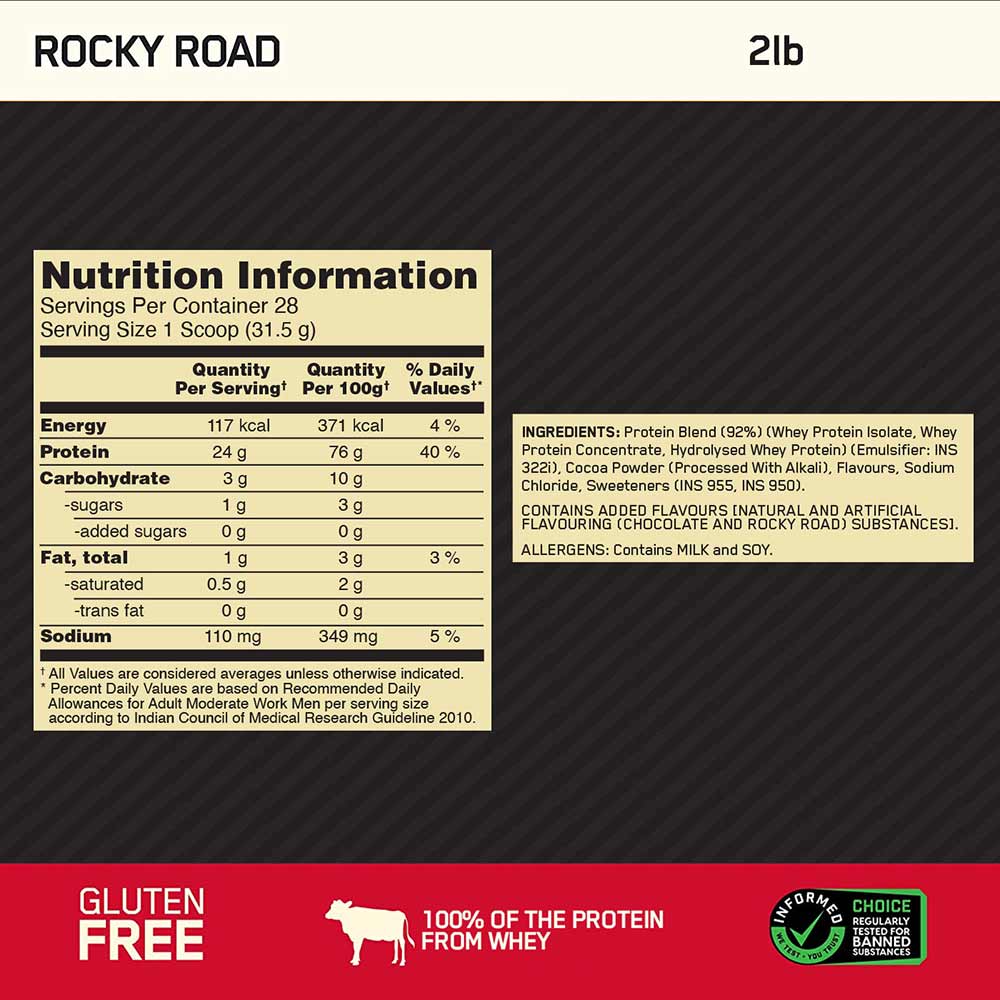 8 - ON (Optimum Nutrition) Gold Standard 100% Whey Protein,  2 lb  Rocky Road