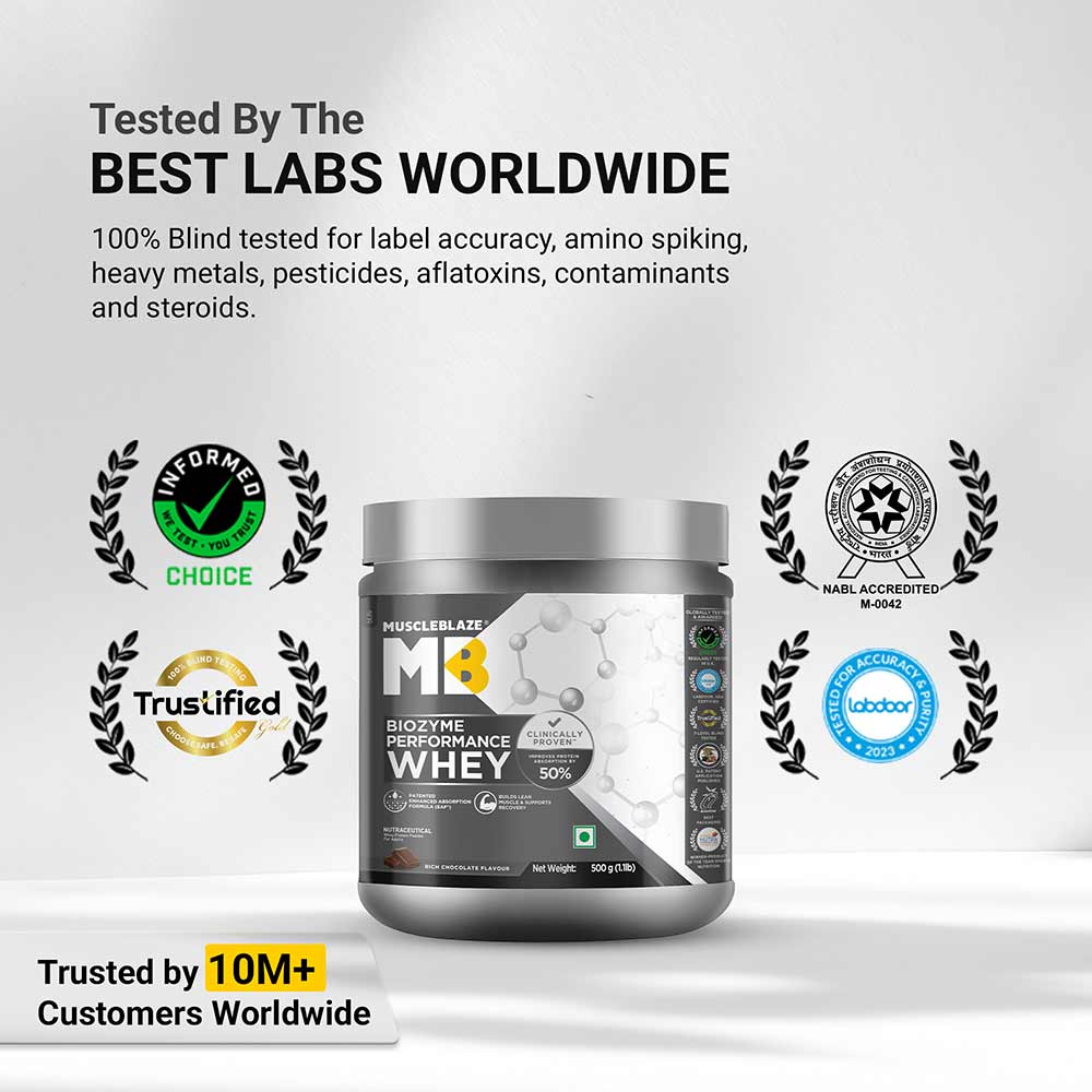 5 - MuscleBlaze Biozyme Performance Whey,  1.1 lb  Rich Chocolate 