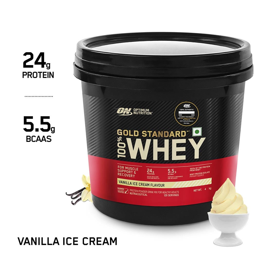 7 - ON (Optimum Nutrition) Gold Standard 100% Whey Protein,  8.8 lb  Vanilla Ice Cream 