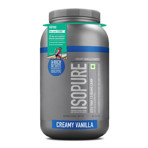 1 - Isopure 100% Whey Protein Isolate with Less Than 1.5 Grams Carbs,  2.2 lb  Creamy Vanilla 