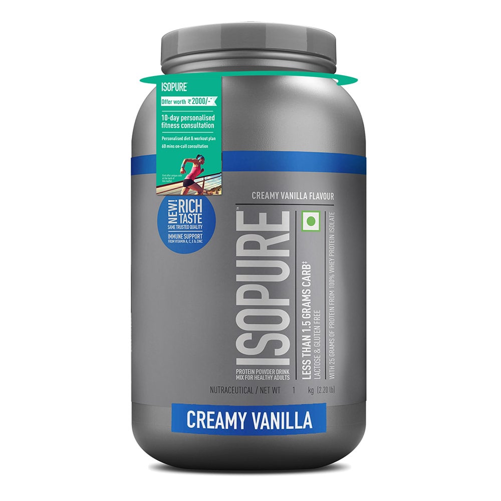1 - Isopure 100% Whey Protein Isolate with Less Than 1.5 Grams Carbs,  2.2 lb  Creamy Vanilla 