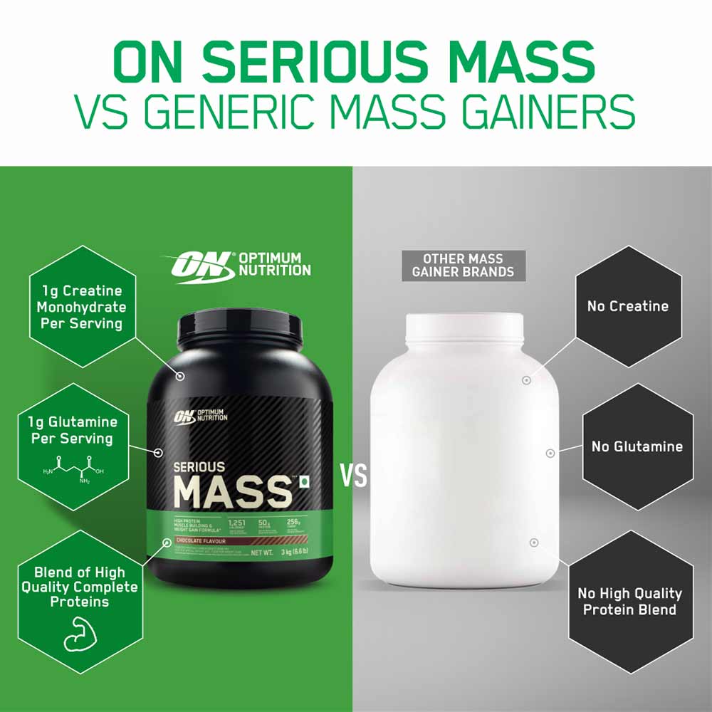 4 - ON (Optimum Nutrition) Serious Mass,  11 lb  Vanilla 