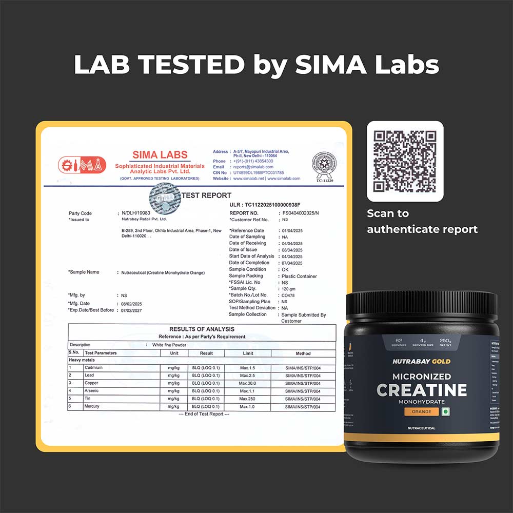 5 - Nutrabay Gold Micronised Creatine Monohydrate,  Orange  0.55 lb 