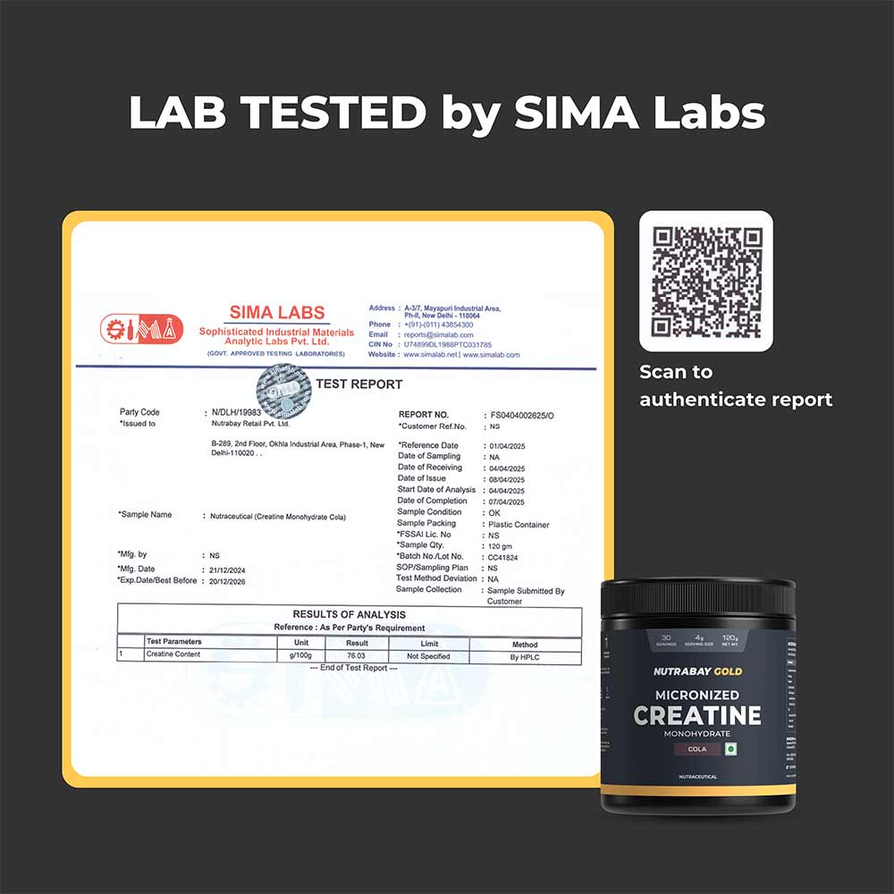 4 - Nutrabay Gold Micronised Creatine Monohydrate,  Cola  0.26 lb 