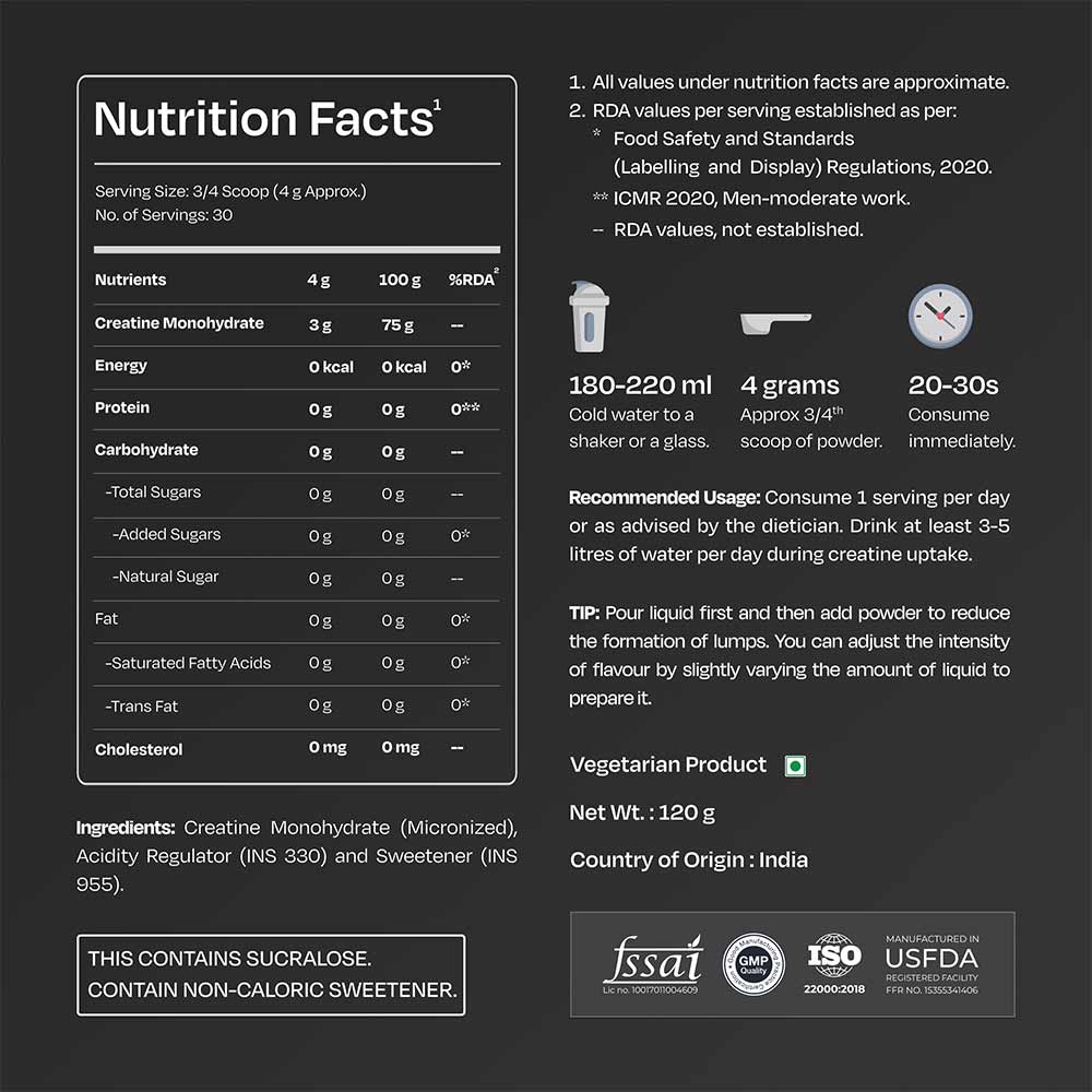 9 - Nutrabay Gold Micronised Creatine Monohydrate,  Lemon  0.26 lb 