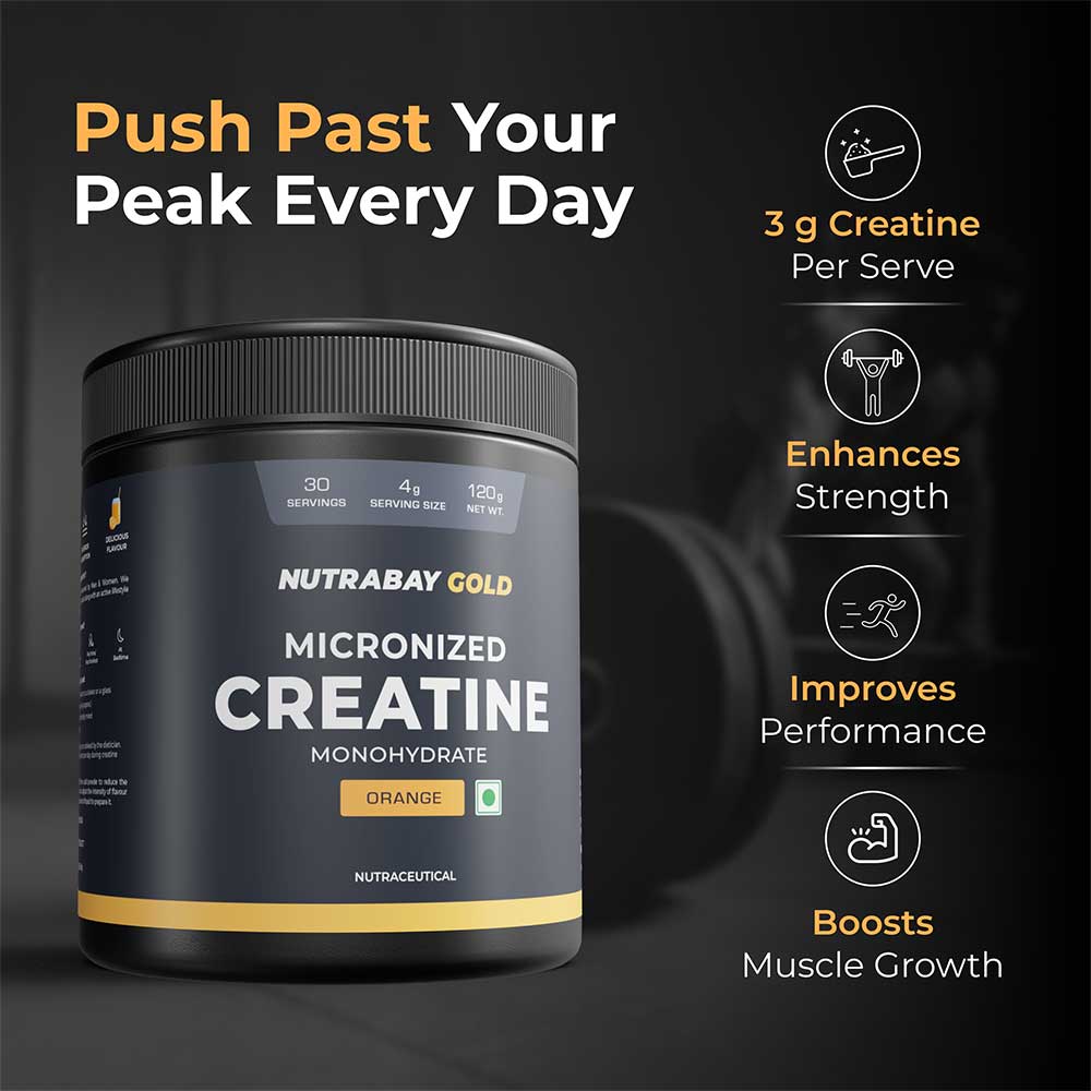 10-(3 - Nutrabay Gold Micronised Creatine Monohydrate,  Orange  0.26 lb 