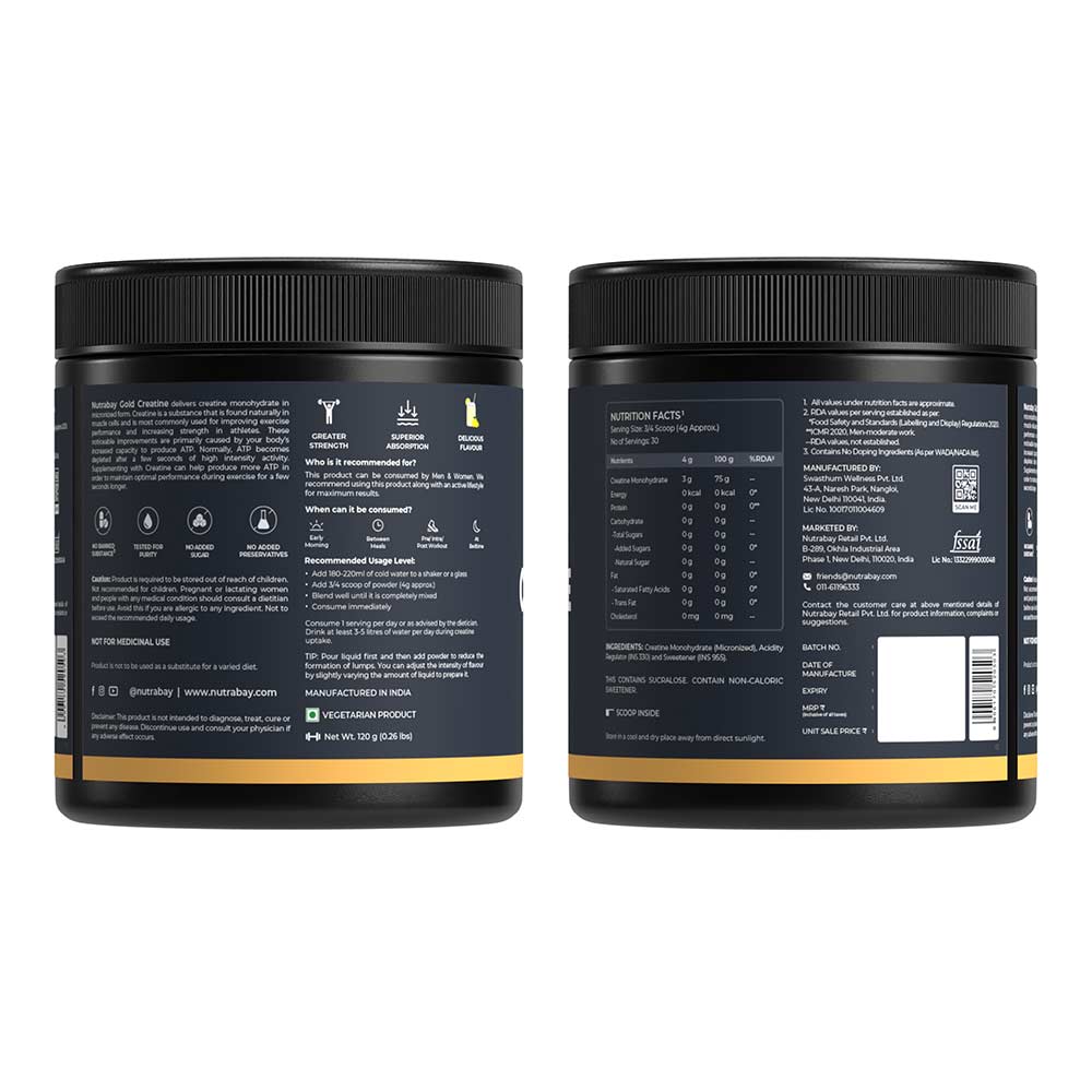 1 - Nutrabay Gold Micronised Creatine Monohydrate,  Lemon  0.26 lb 